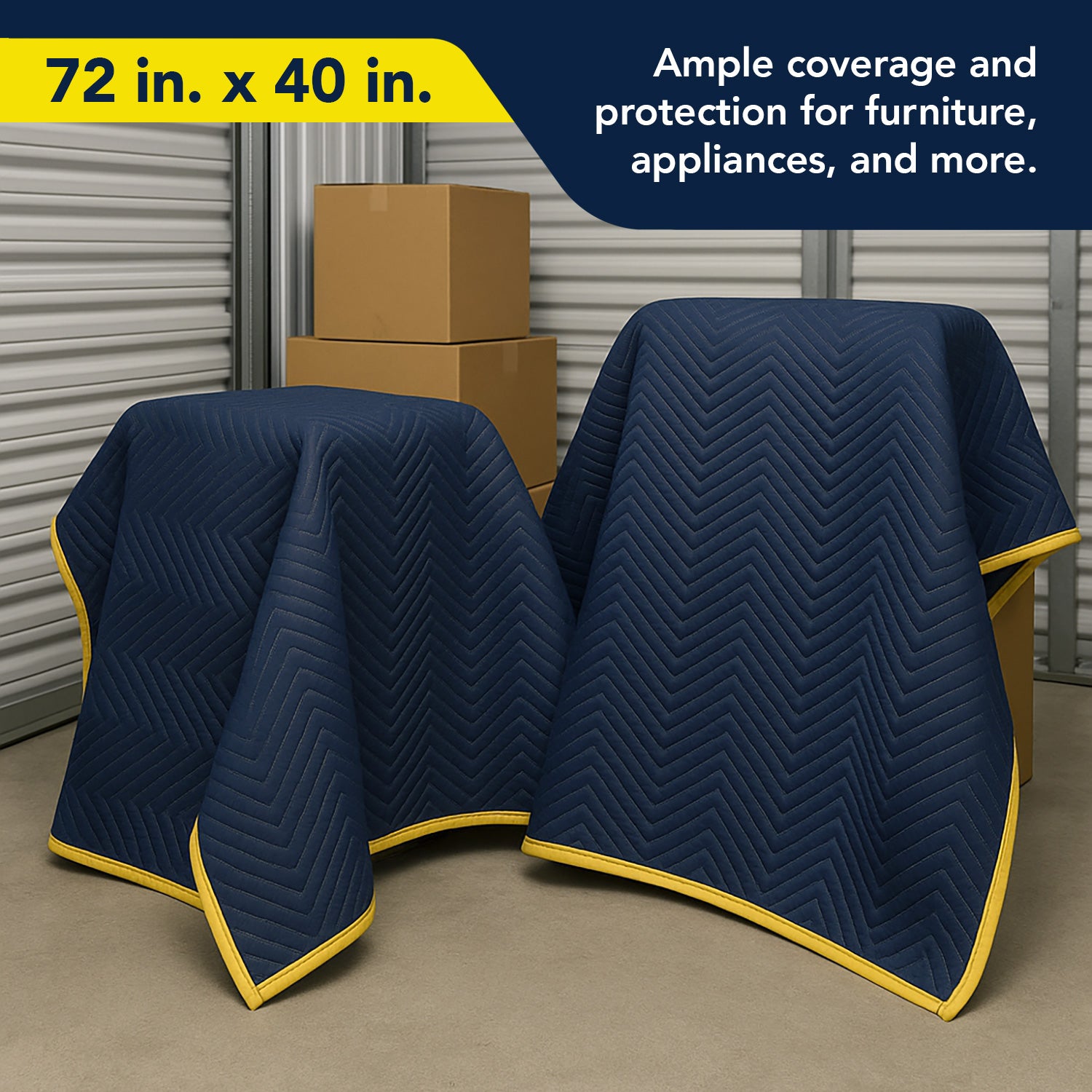 Quilted Moving Blanket 72" x 40" - 2 Pack