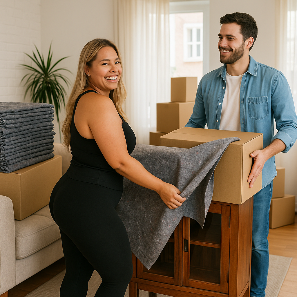 Moving Blankets Furniture Pads 72" x 54" - Case of 12 Blankets