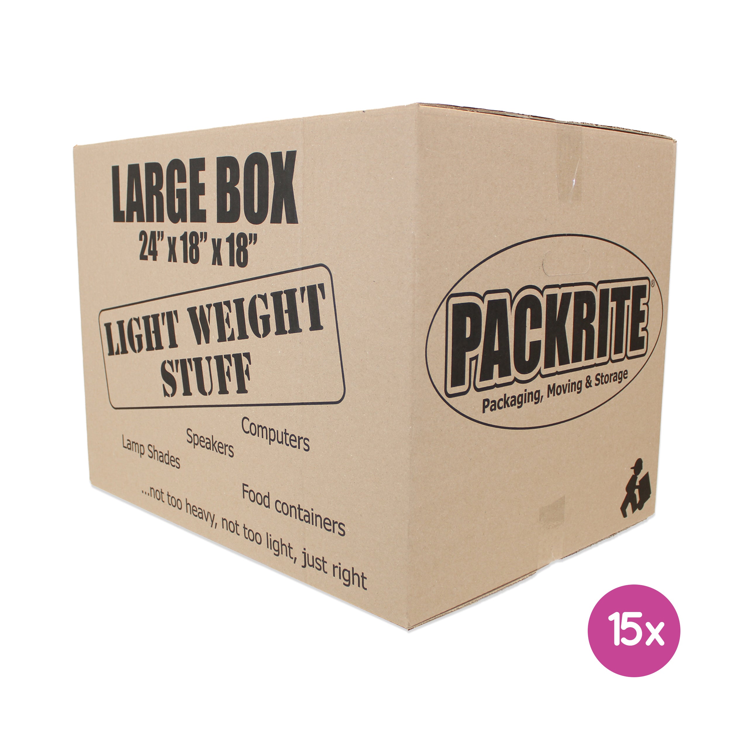 Large Moving Boxes (4.5 Cubic Feet) - 15 Boxes/Bundle