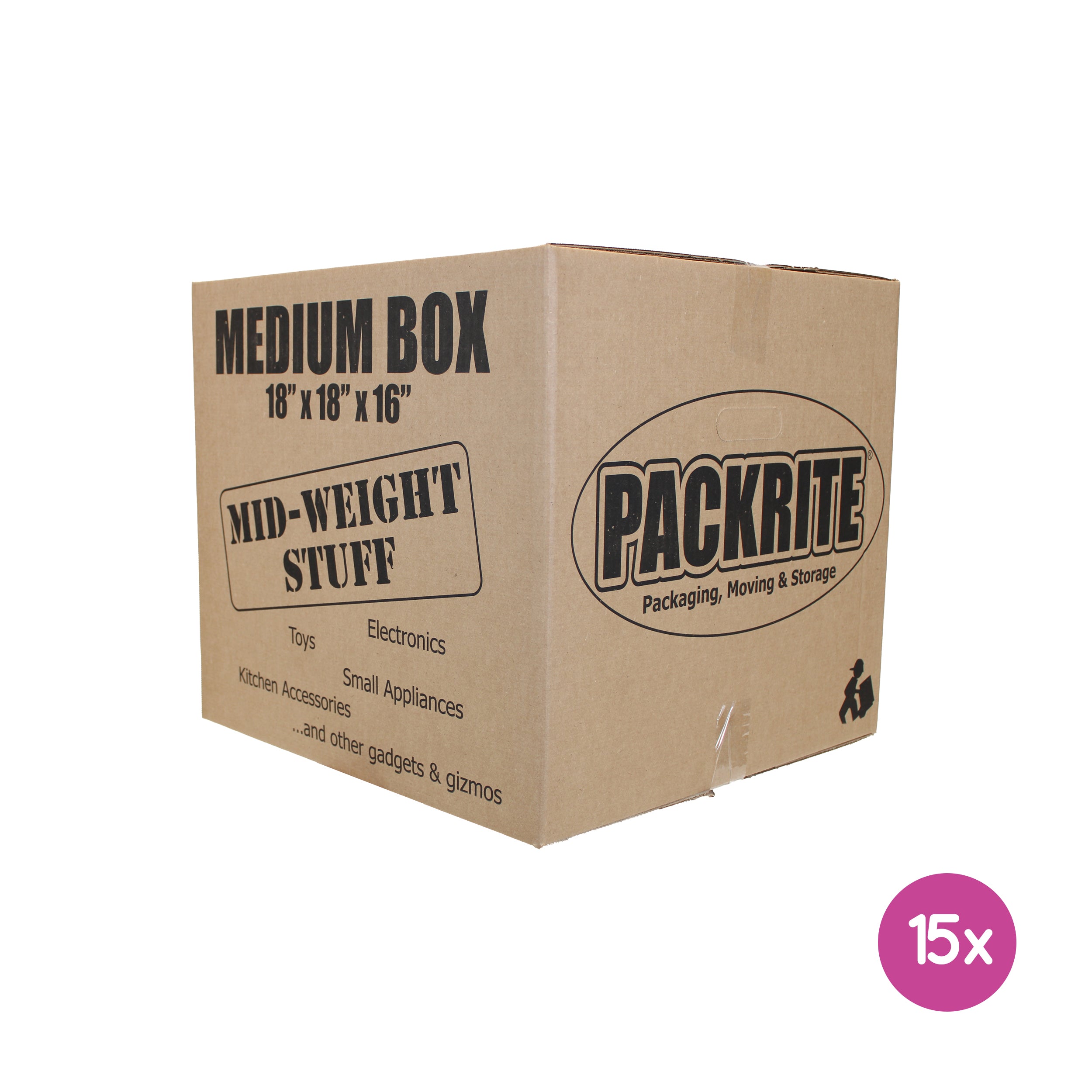 Medium Moving Boxes (3.0 Cubic Feet) - 15 Boxes/Bundle